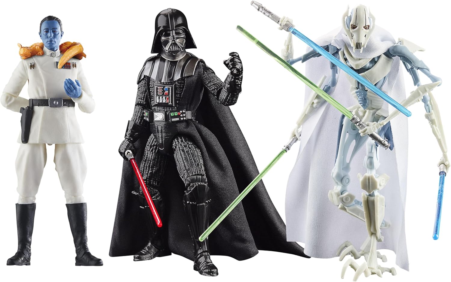 STAR WARS The Black Series Darth Vader, Grand Admiral Thrawn, General Grievous, Masters of Evil Collectible 6-Inch Action Figure 3-Pack (Amazon Exclusive)