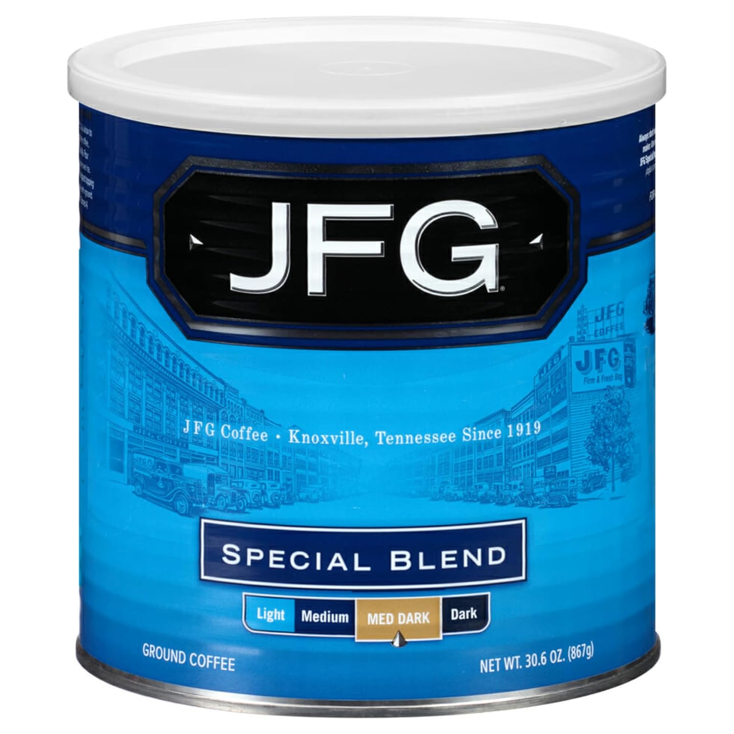 JFG Special Blend Medium-Dark Roast Ground Coffee, 30.6oz Can (Pack of 1)