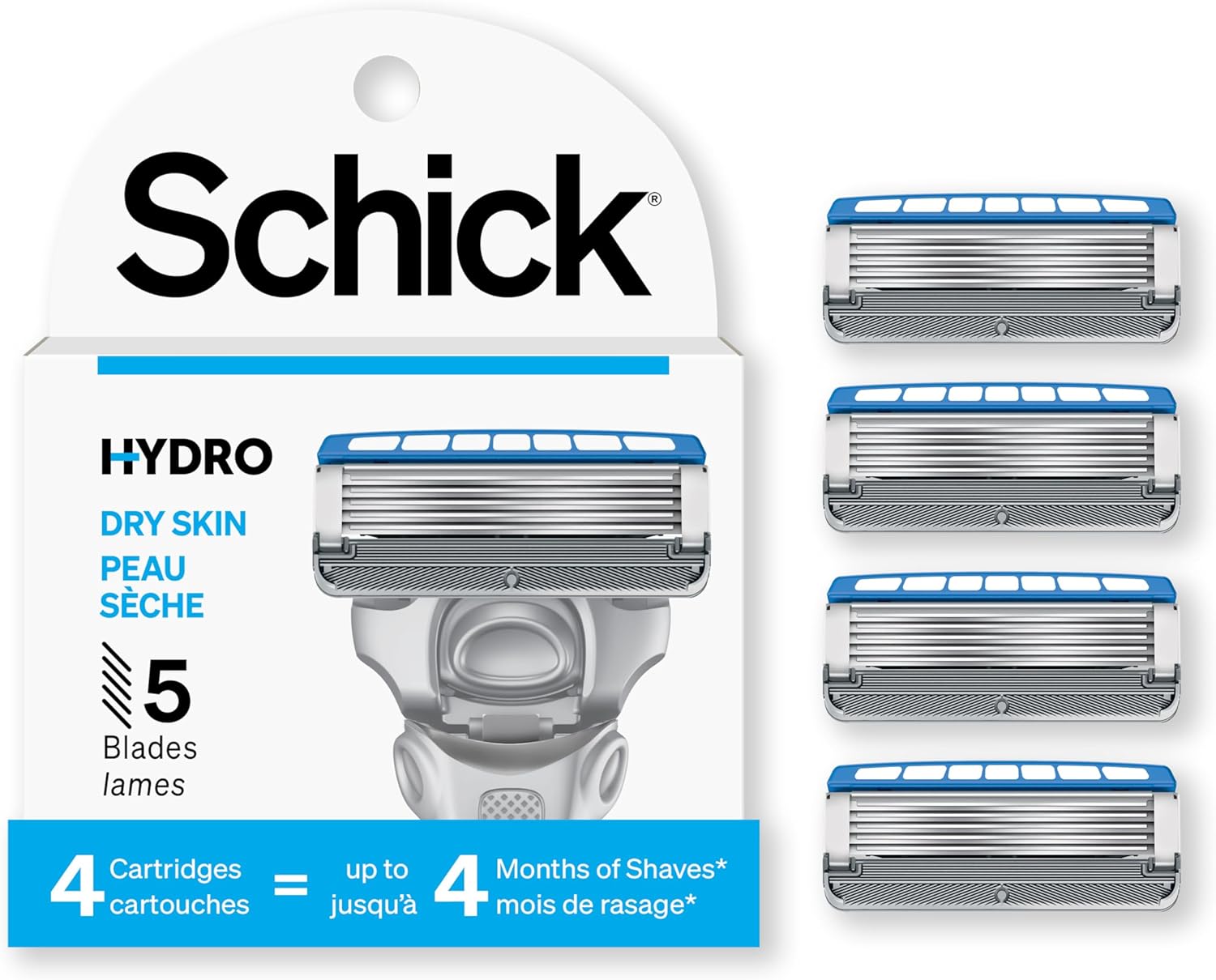 Schick Hydro 5 Blade Refill, 4 Count