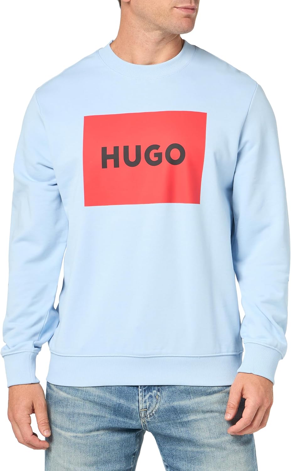 HUGO Men's Big Square Logo Long Sleeve Sweatshirt