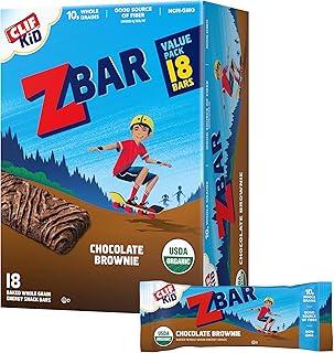 CLIF Kid Zbar - Chocolate Brownie - Soft Baked Whole Grain Snack Bars - USDA Organic - Non-GMO - Plant-Based - 1.27 oz. (18 Pack)