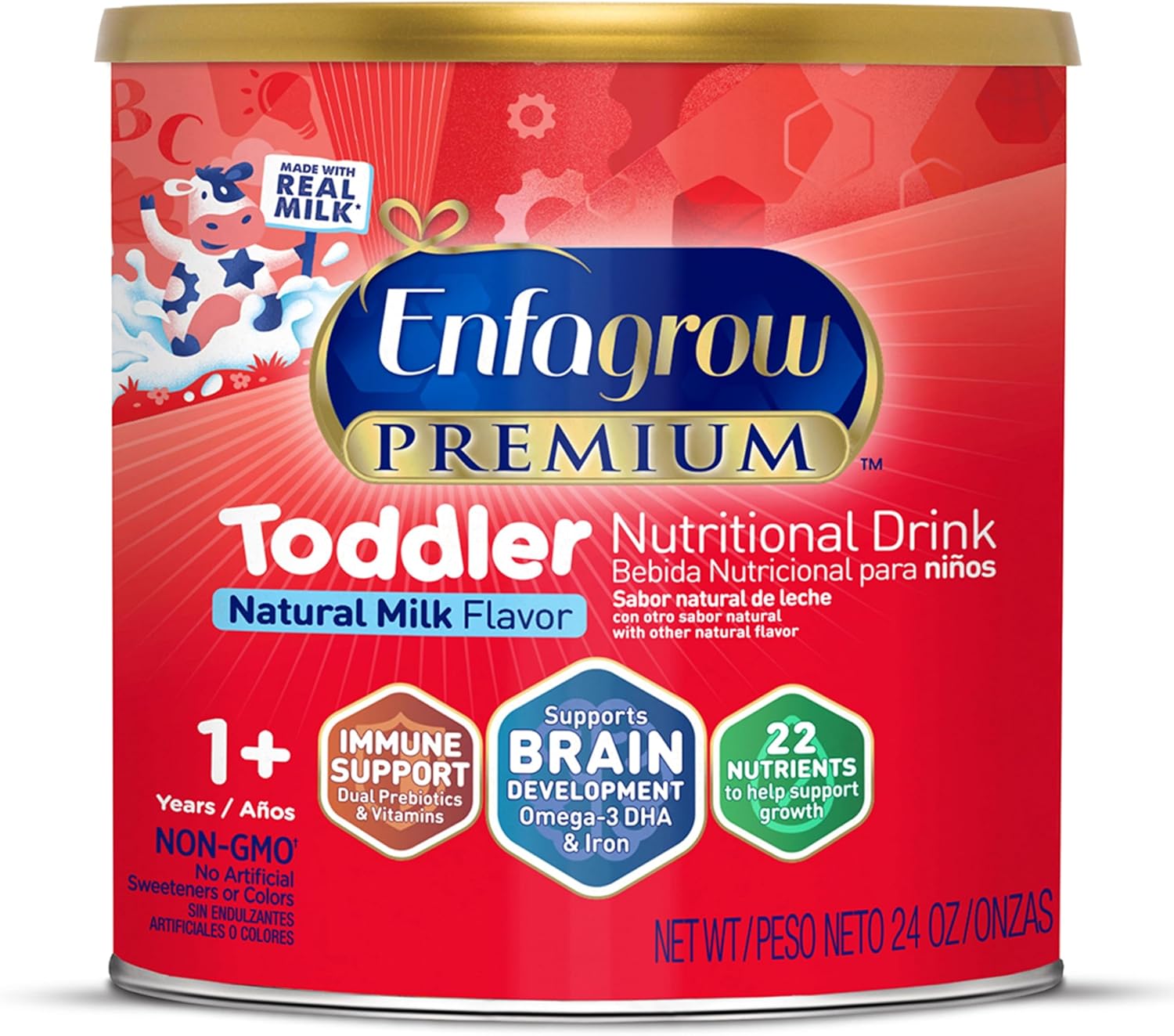 Enfagrow Premium Toddler Milk Nutritional Drink, Natural Milk , 24 Oz