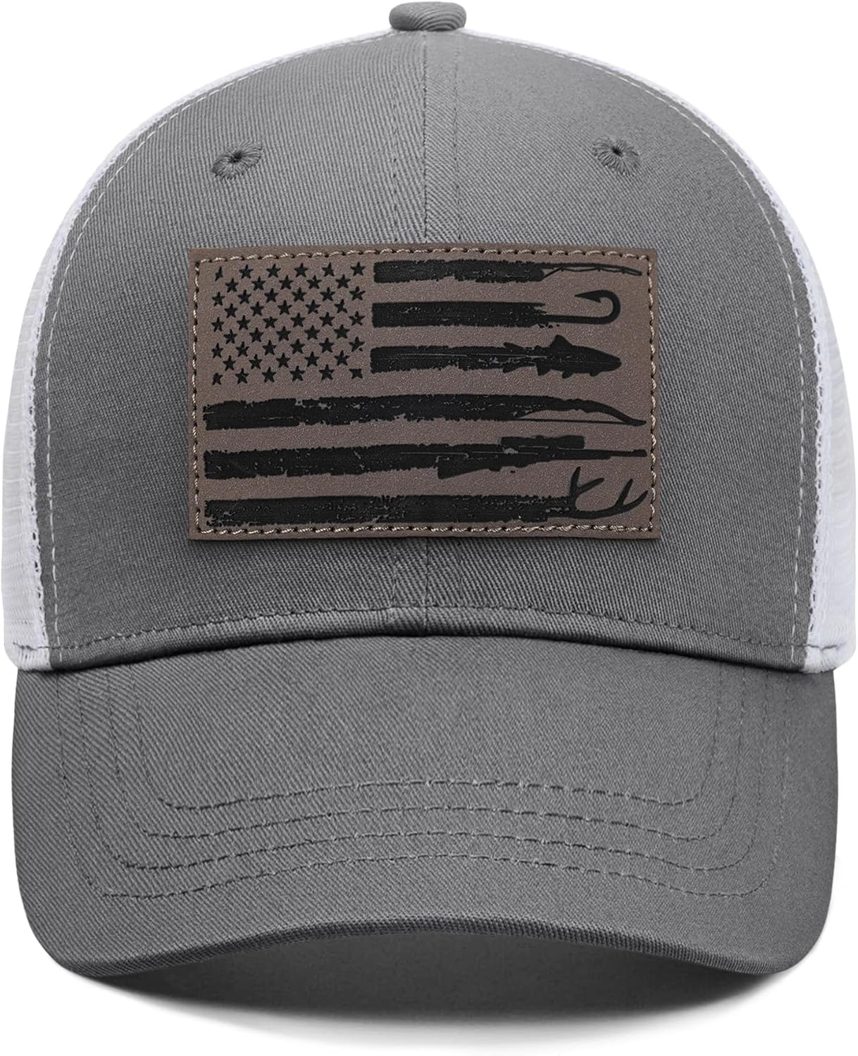 Hunting Fishing Gifts for Men, American Hunting Fishing Flag Trucker Hats, Men's Hat Gifts for Dad Husband Grandpa