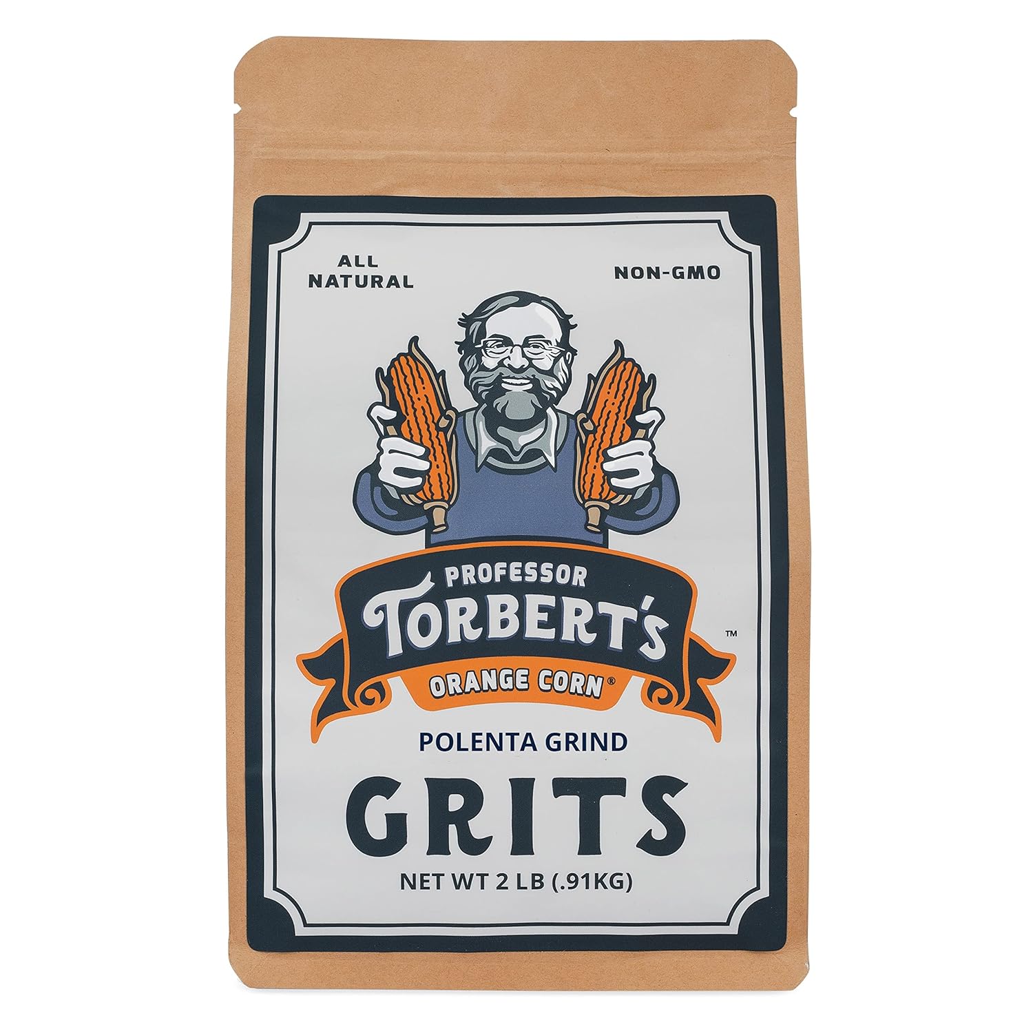 Professor Torbert's Orange Corn Grits | 2lb bag (32oz)