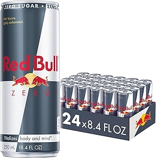 Red Bull Zero Energy Drink, 8.4 fl. oz., with 80mg Caffeine, Taurine & B Vitamins, Case of 24 cans