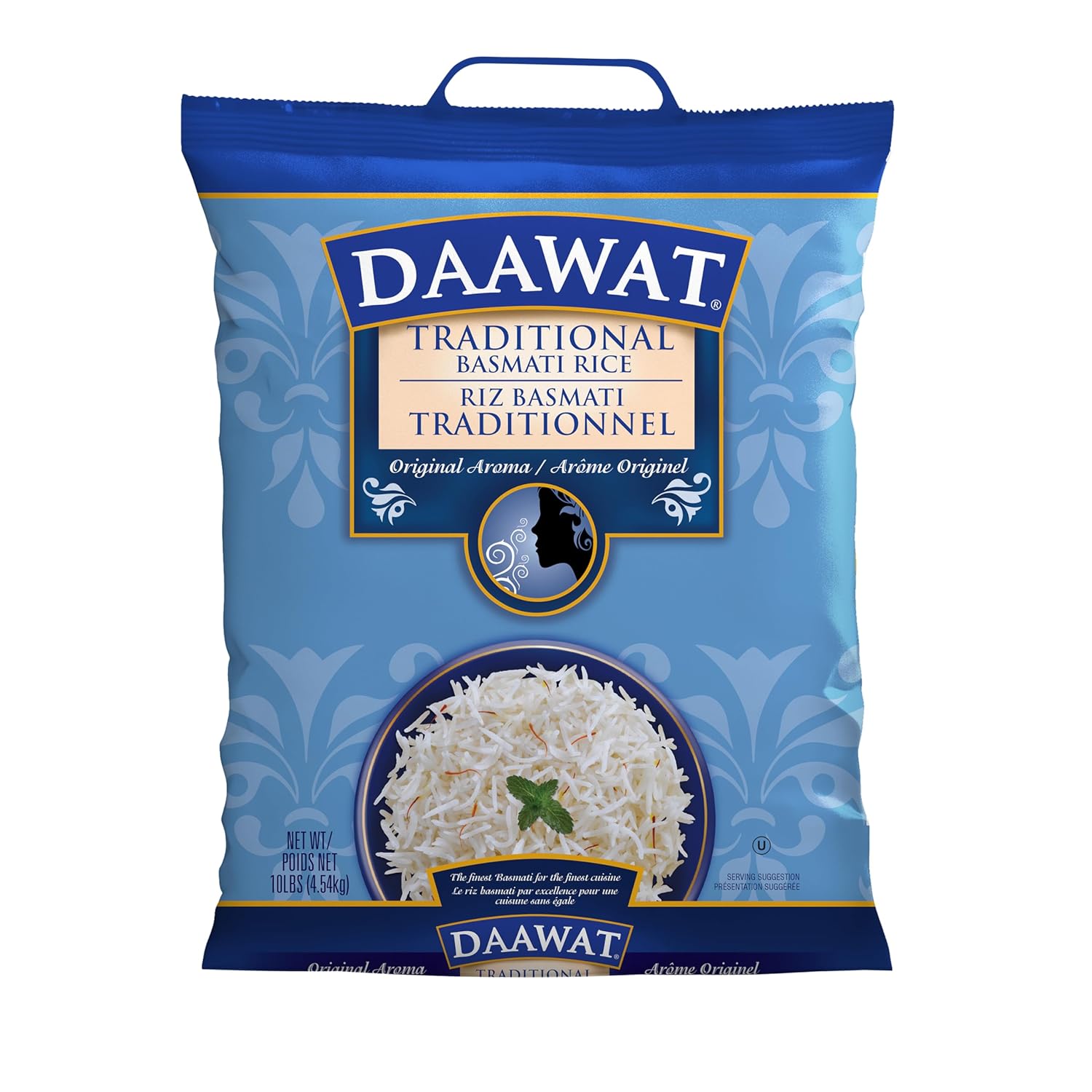Daawat Traditional Basmati White Rice - Authentic Extra Long Grain Basmati Rice - 10 lb Bag