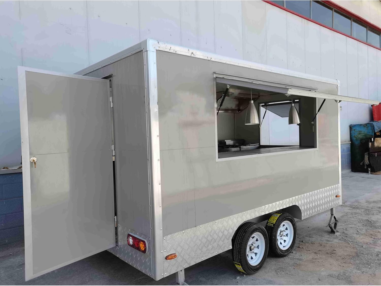 BELYOO Food Trailer, Mobile Food Truck Trailer with Full Kitchen Catering Food Trailer, Food Trailer for Sale Ice Cream Trailer Square Snack Food Truck