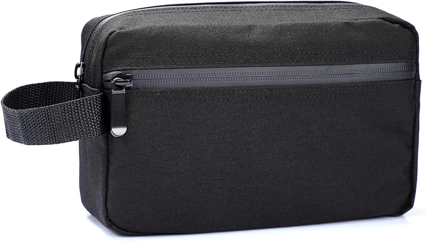 Toiletry Bag for Men, Etercycle Portable Travel Wash Bag, Waterproof Toiletries Cosmetic Organizer Bag, Gym Shaving Shower Bathroom Bag, Dopp Kit Make Up Bag with Handle (Black)