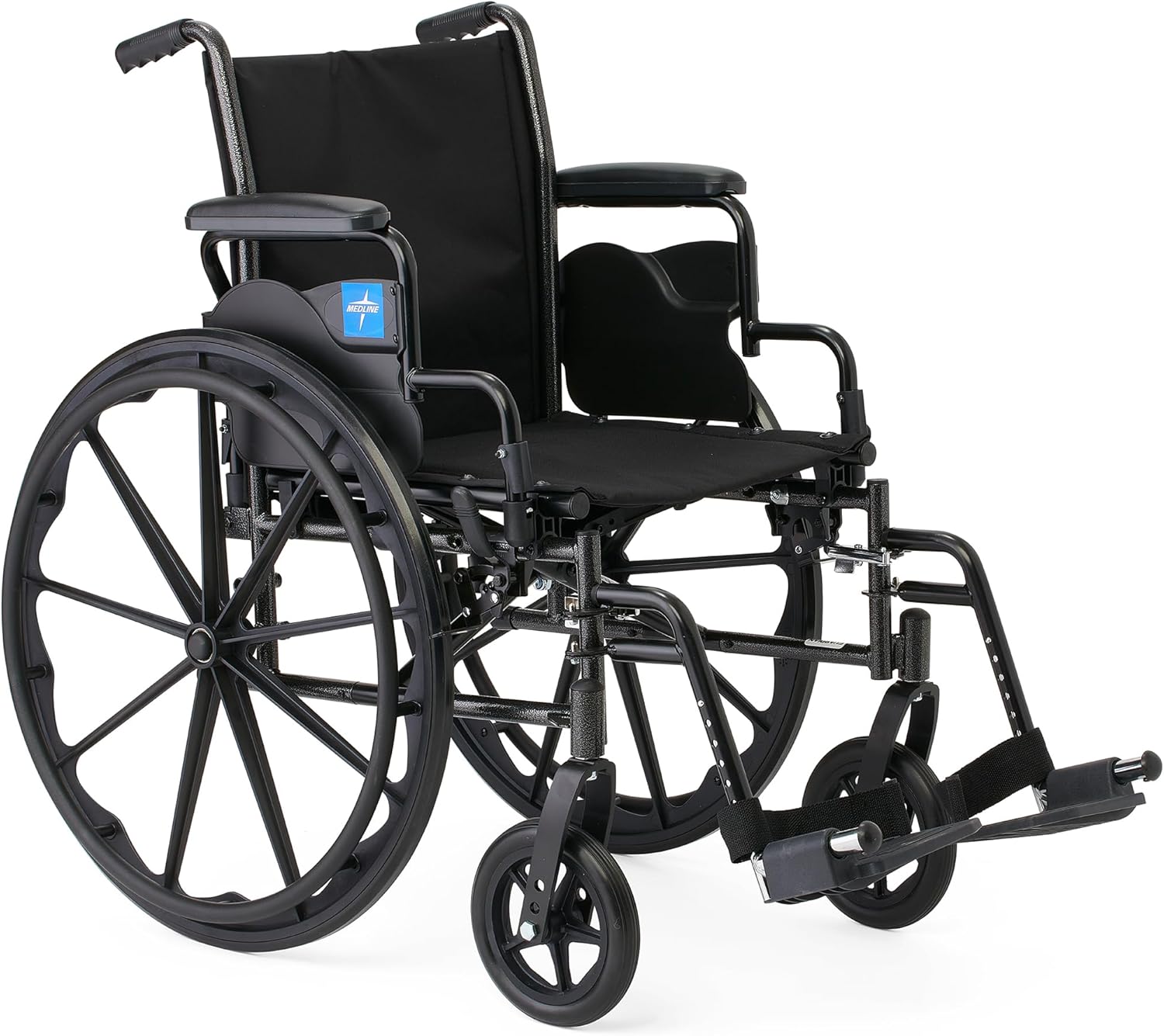 Medline 16” Height Adjustable K3 Wheelchair with Swing-Back Desk-Length Arms & Swing-Away Footrests, 300 lbs. Capacity Transport Aid, Adults & Seniors