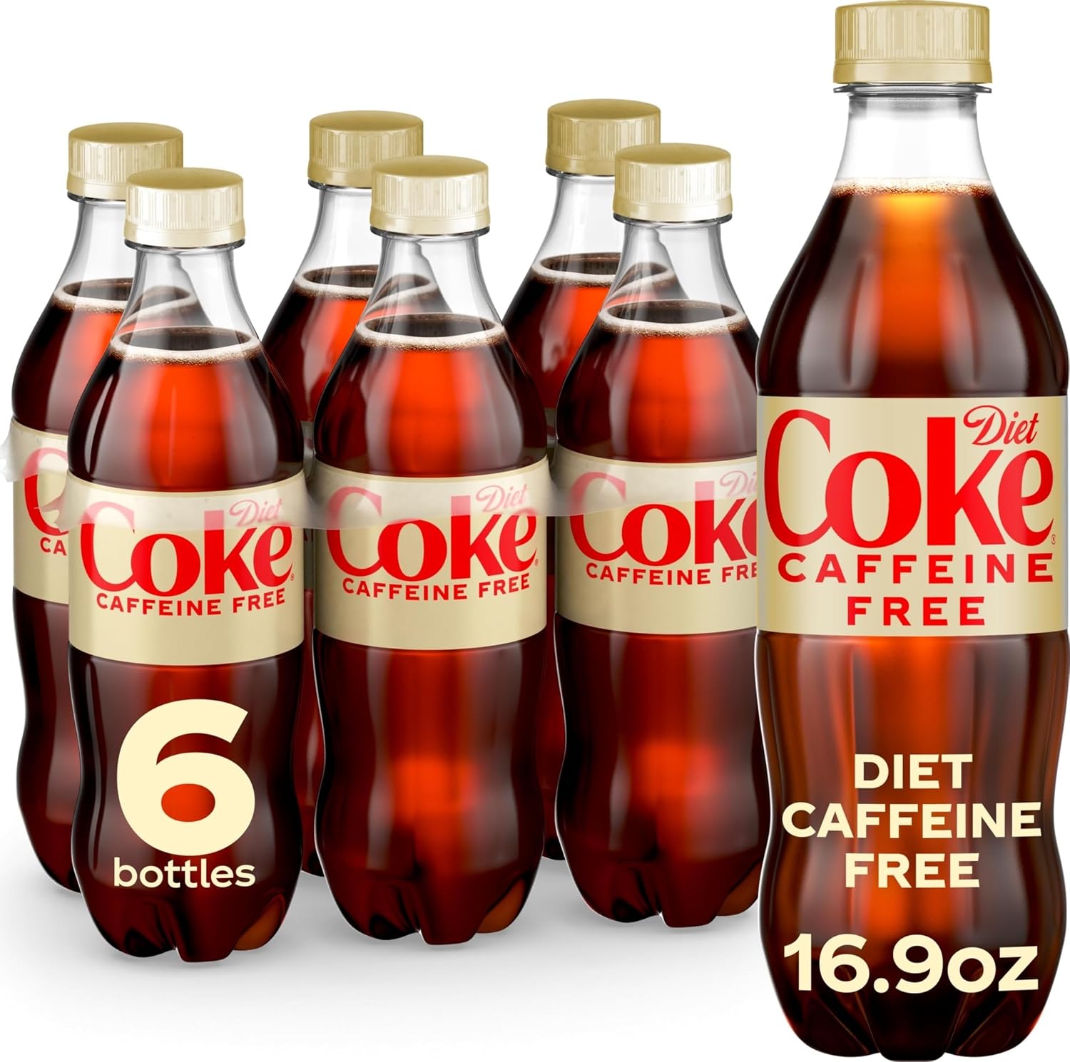 Diet Coke Caffeine-Free Soda Soft Drink Bottles, 16.9 fl oz, 6 Pack | No sugar, no calories, no caffeine