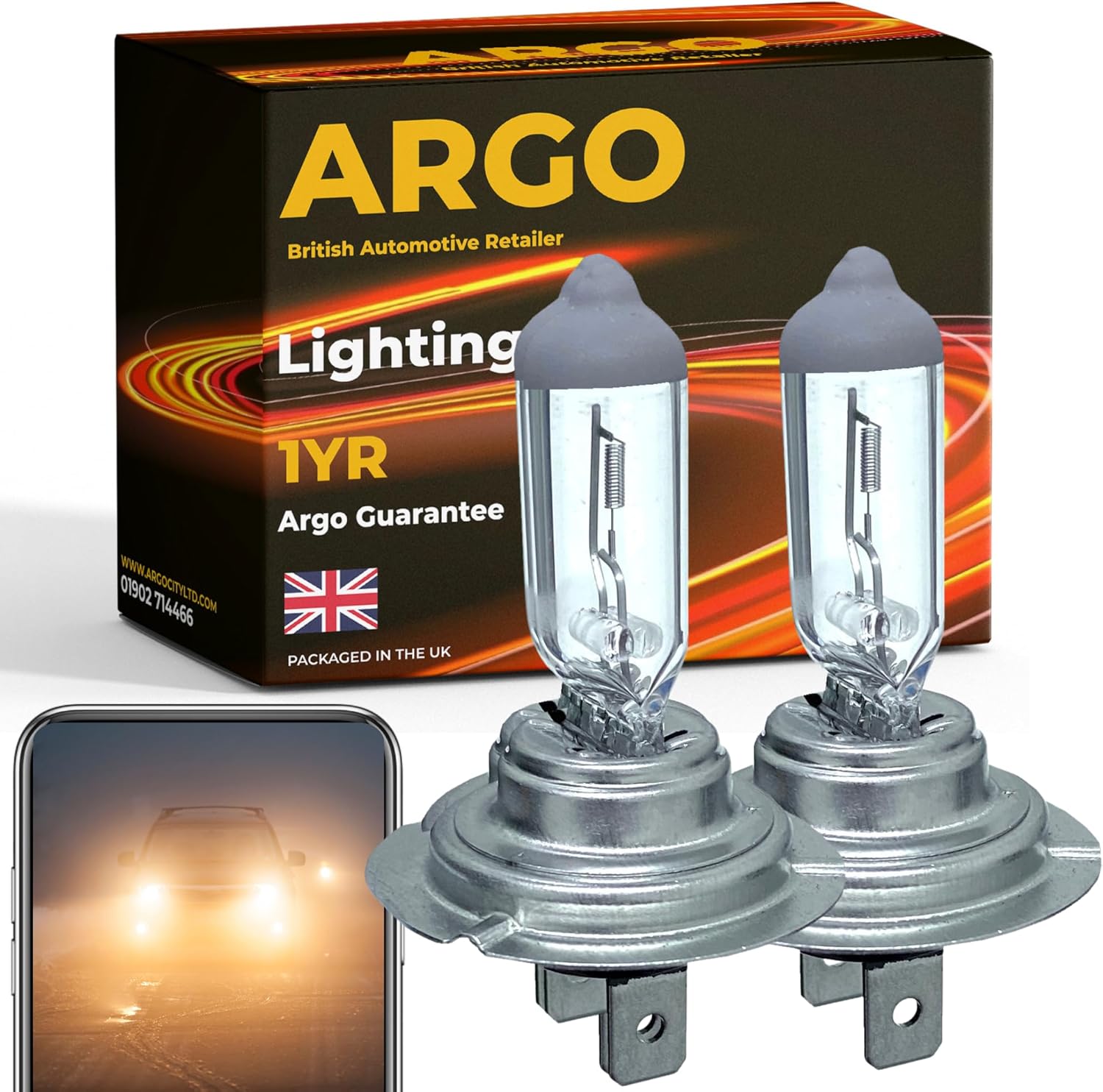 Argo H7 Headlight Bulb 55w Halogen 2500k 12v H7 477 Car Headlight Bulb High Low Dipped Main Beam Headlamp Bright Fog Car Light Bulbs 499 PX26D Headlight Bulbs