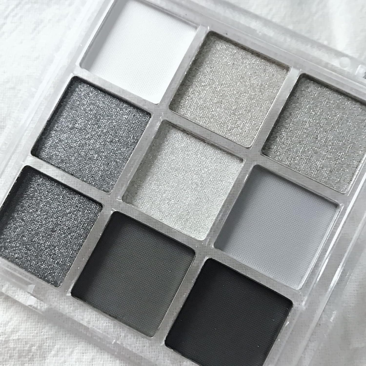 9 Colors Black Eyeshadow Palette,Halloween SFX Makeup Special Effects Pressed Pigment Grey White Glitter Eye Shadow Pallete,Matte Shimmer Makeup Powder Long Lasting,Black