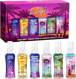 So…?...? Escapes Body Mist Set - Perfumes for Women - Everyday Body Spray for Women - Vegan, Cruelty Free Fragrances - Travel Size Gift Set - 6 pcs