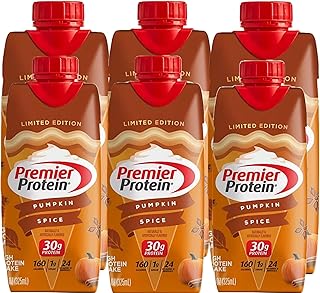 Protein Shake| Variety Pack of Protein Shakes Pumpkin Spice, Root Beer, Chocolate, Vanilla, Caramel, Cafe Latte, Strawberries |30g Protein, 1g Sugar, 24 Vitamins & Minerals, Nutrients to Support Immune Health| Plus BETRULIGHT Fridge Decal - 11 Fl Oz (Pack of 6) (Pumpkin Spice)