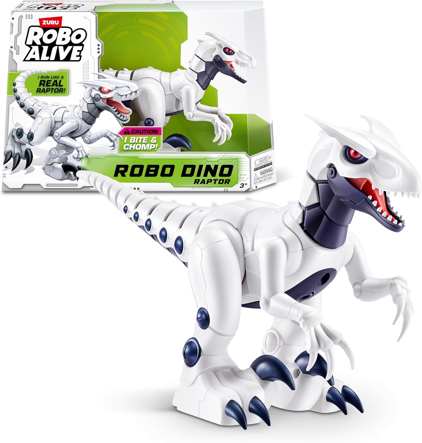 ROBO ALIVE Robo Dino Raptor Robotic Toy by ZURU, Electronic Dinosaur Toy for Boys