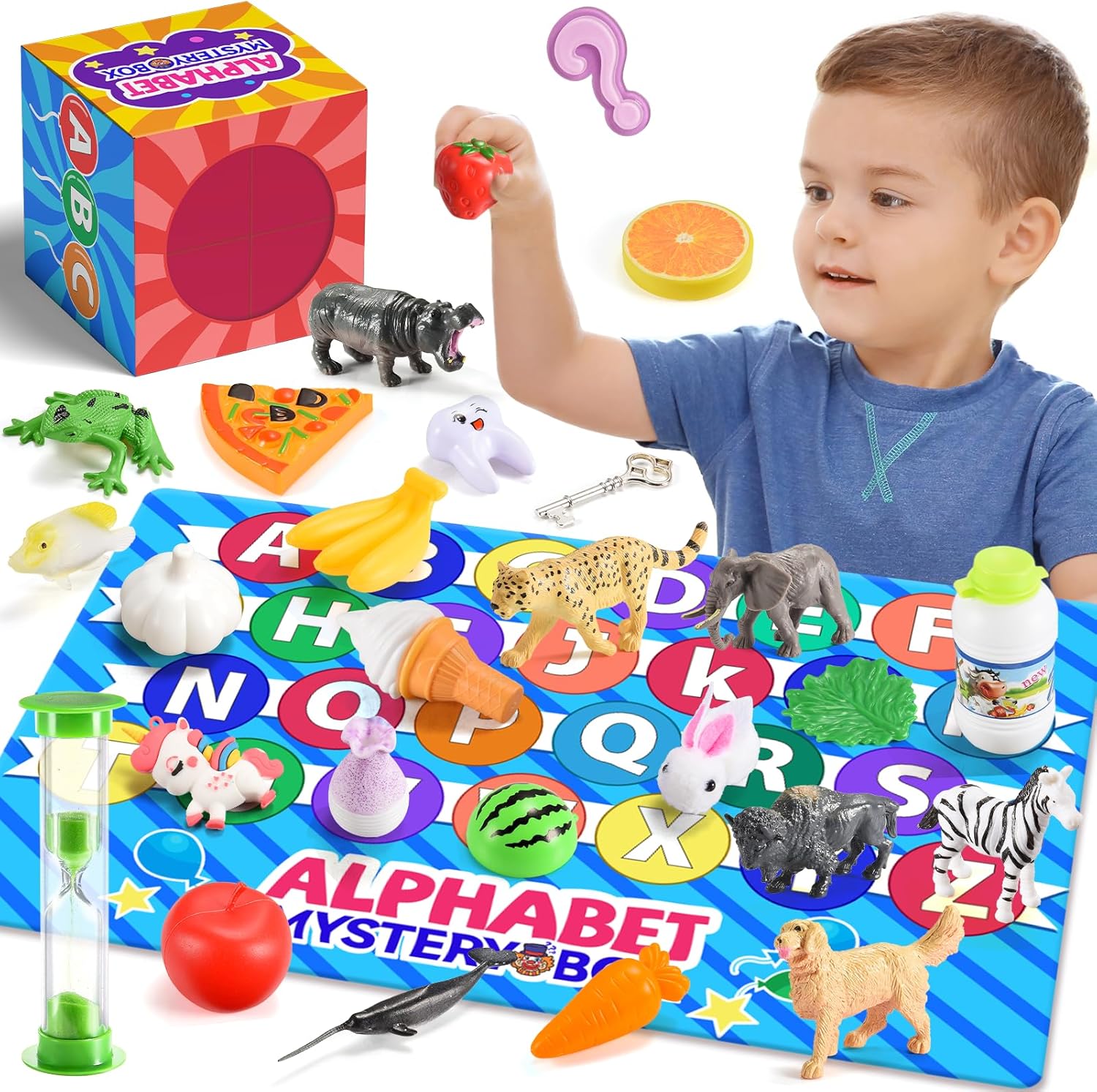 Mystery Alphabet Box, Alphabet Learning Toys for 3 4 5 6 7 8 Year Old Boys Girls Toddler Sensory Toys for Autism Birthday Gift for 3-8 Year Old Boys Girls Children’s Games Montessori Educational Toys