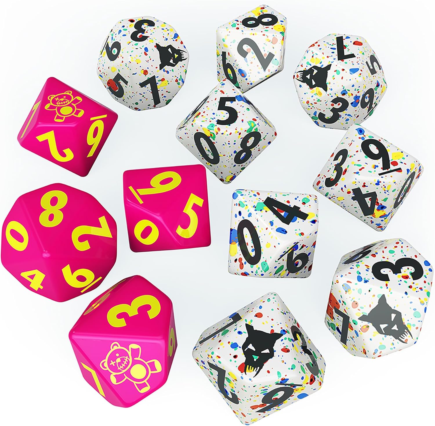 Modiphius Entertainment: Fallout Factions: Dice Sets - The Pack - 12 Engraved Dice, Tabletop Miniatures Game Accessory, Officially Licensed