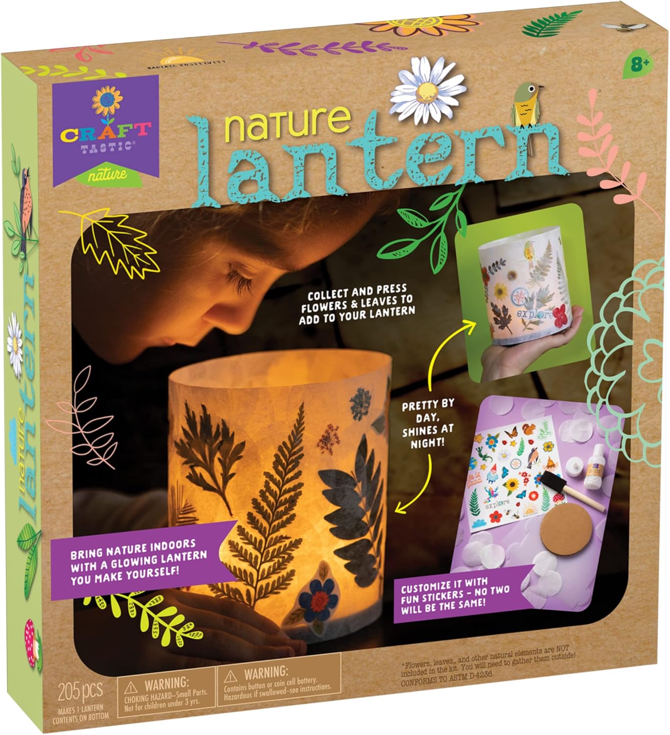 Craft-Tastic Nature Lantern - Nature DIY Craft Kit - Outdoor Crafting Fun - Bring Nature Inside - Comes with Material to Make Lantern with Tea Light - Ages 8+
