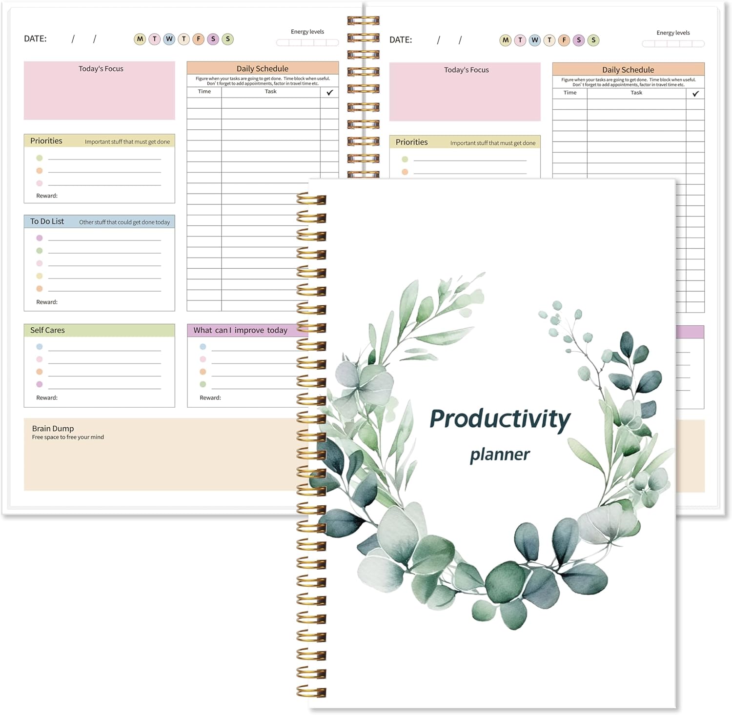 ADHD Daily Planner - Productivity Planner & Undated Task Management Organizer for Men & Women - B5 Colorful Flowers