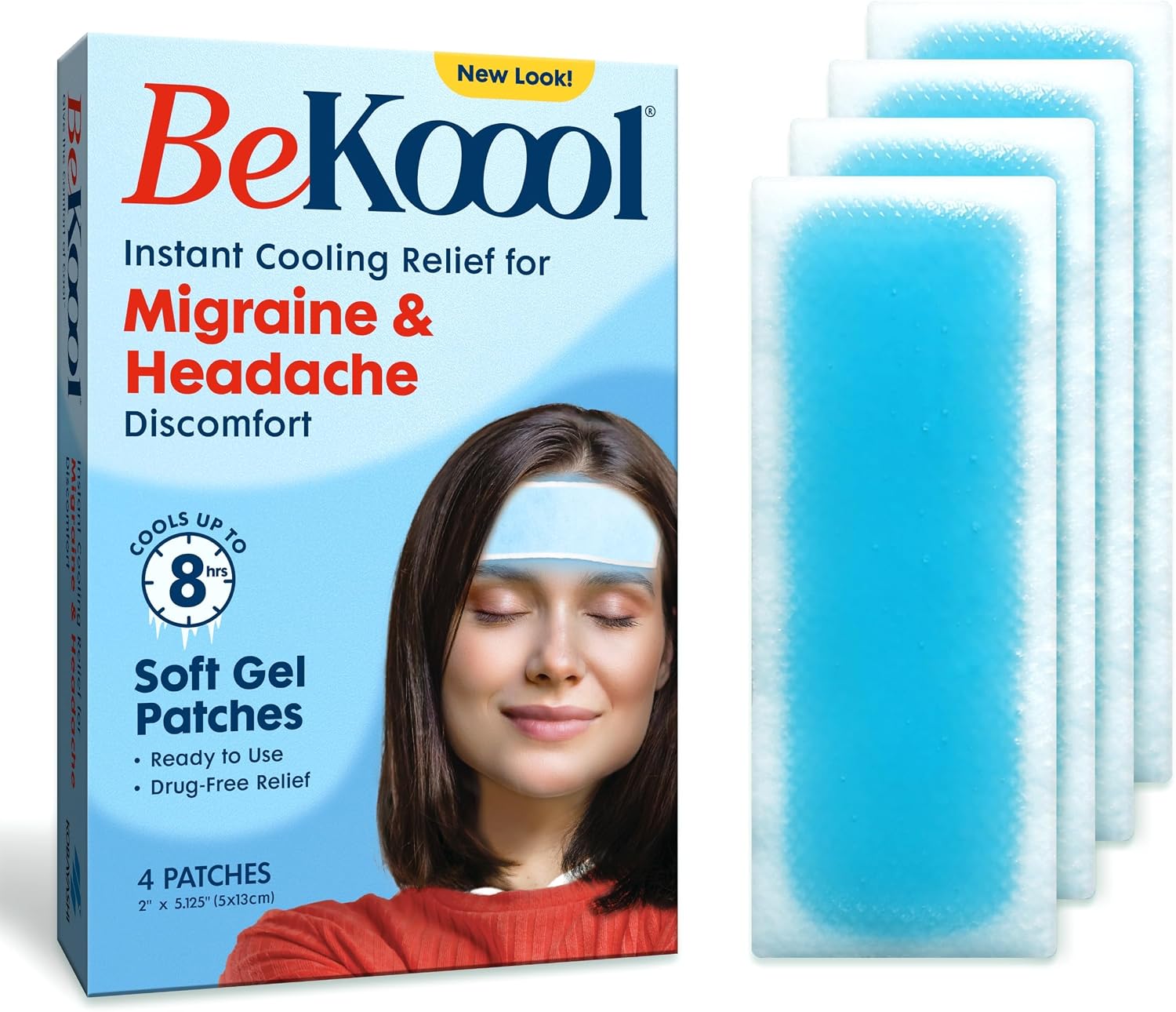 BeKOOOL Migraine Gel Sheets - 4 Count (Pack of 4)