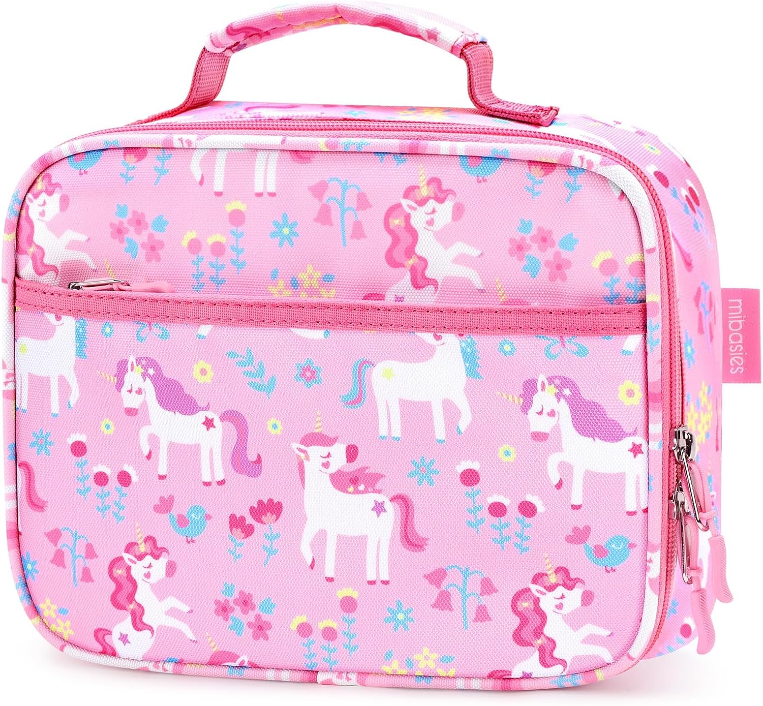 Kids Lunch Box for Girls, Insulated and Reusable Lunch Bag for School Preschool Kindergarten, Flower Unicorn