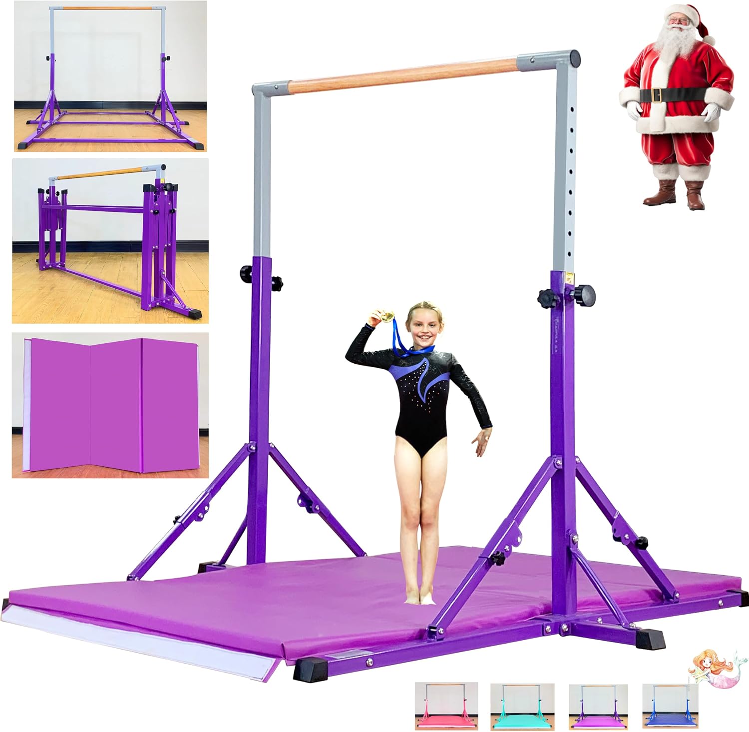 Marfula Gymnastic Bar For Kid and Teenage of 3-25, 5Ft/8 FT Base Length 4Ft Width 5Ft Adjust Height, Gymnastic Kip Bar For Gymnast, Gymnastic Training Equipment For Professional Training Home Club Use