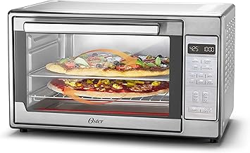 Oster Extra-Large Air Fryer Oven, 10-in-1 Versatile Cooking Functions, Fits 2 Large Pizzas, Stainless Steel, Perfect for Holiday Hosting