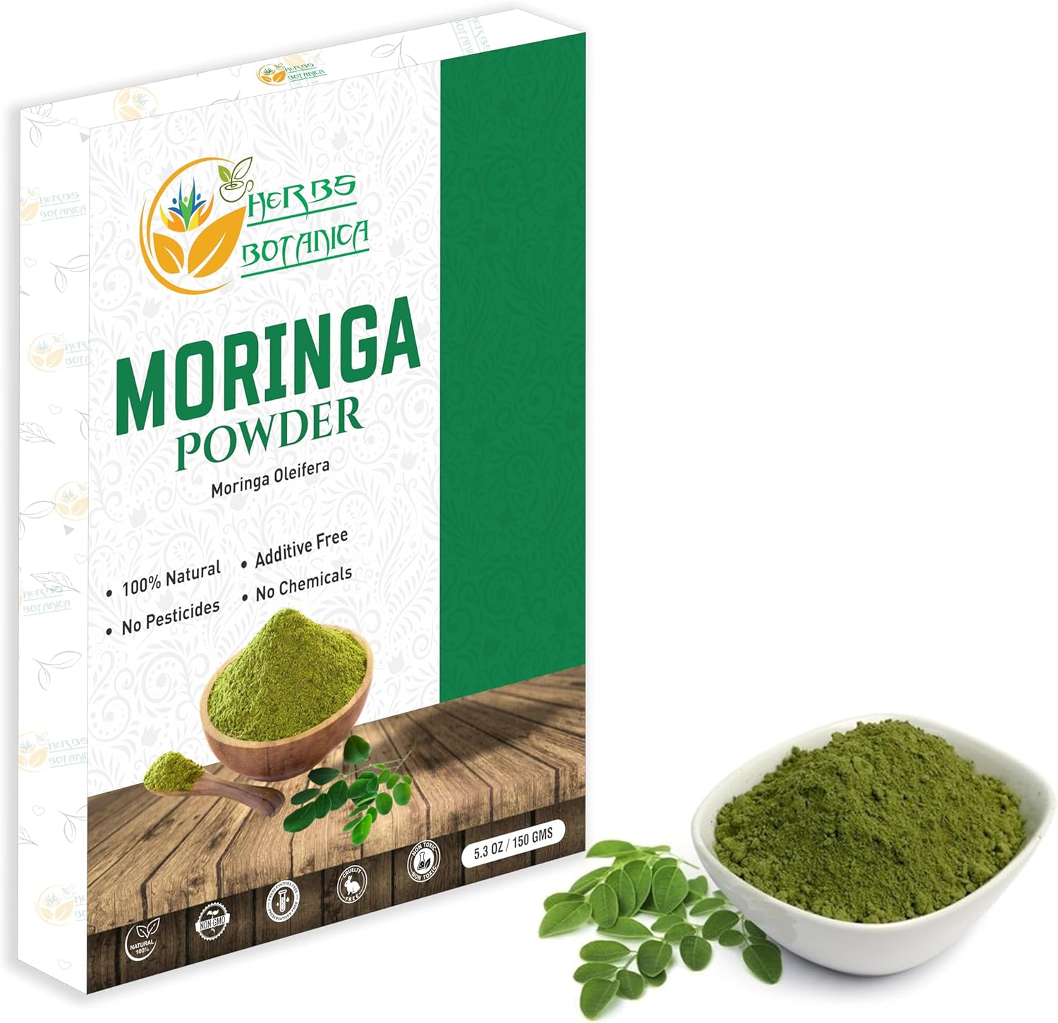 Moringa Leaf Powder Leaves oleifera Pure Premium Indian Powder Natural Fresh Morning Drink Vitamins and Immune Vitamin Superfoods 5.3oz Pack
