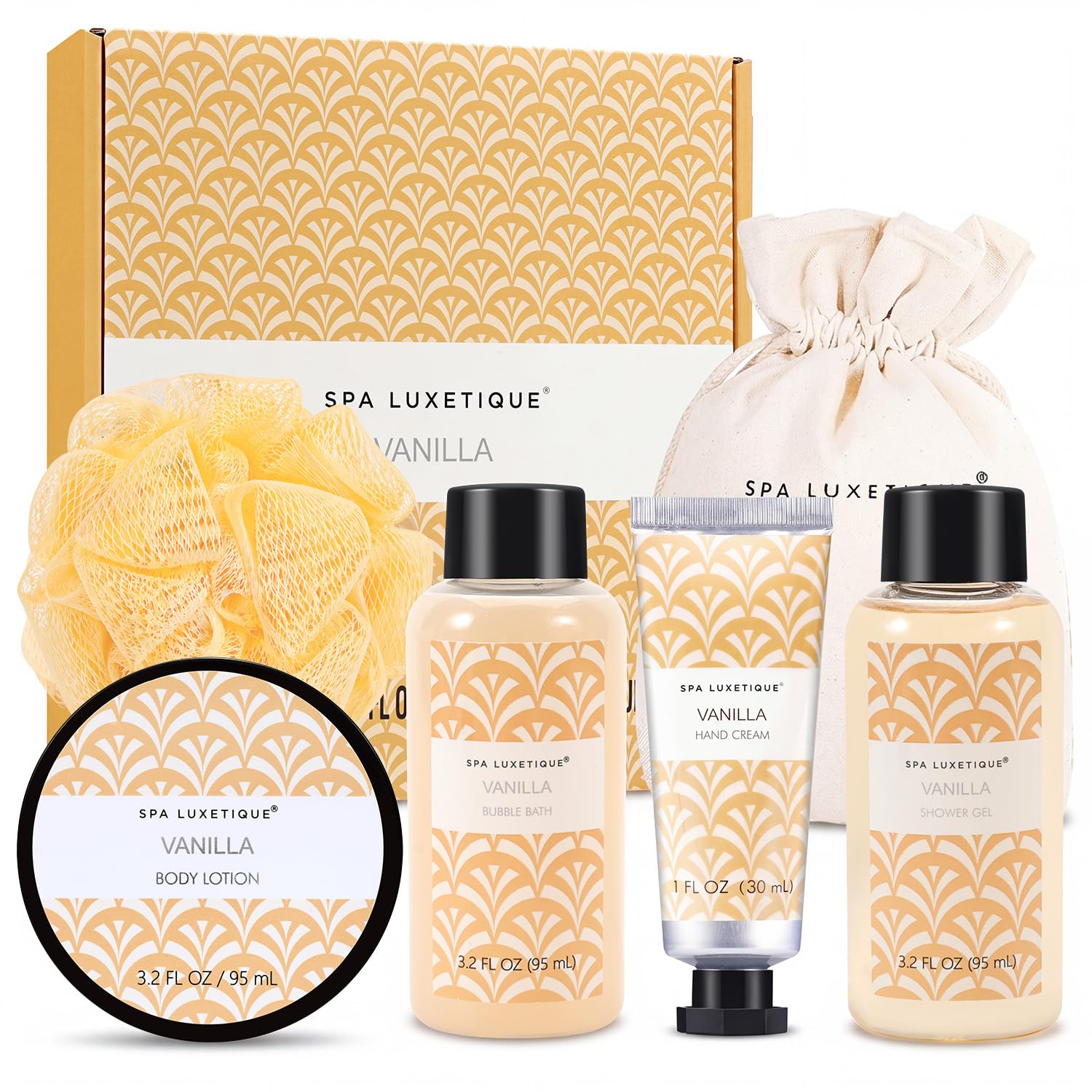 Gifts for Women, Spa Luxetique 6 Pcs Vanilla Spa Bath Gift Sets for Women