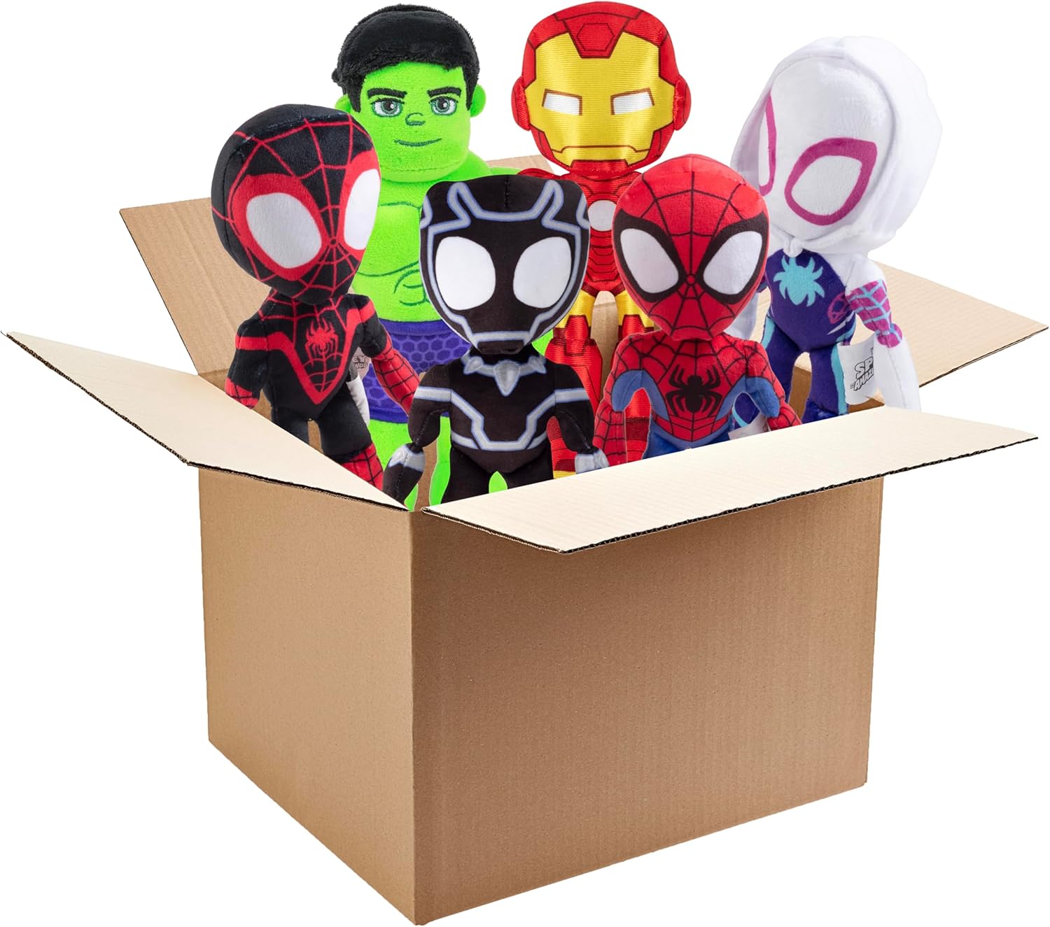 Marvel Spidey & His Amazing Friends 8" Plush Mystery Blind Box 2-Pack - Receive 2 of 6 Assorted Character Figures - Officially Licensed - Suprise Stuffed Animal Toy - Spider-Verse Gift for Kids