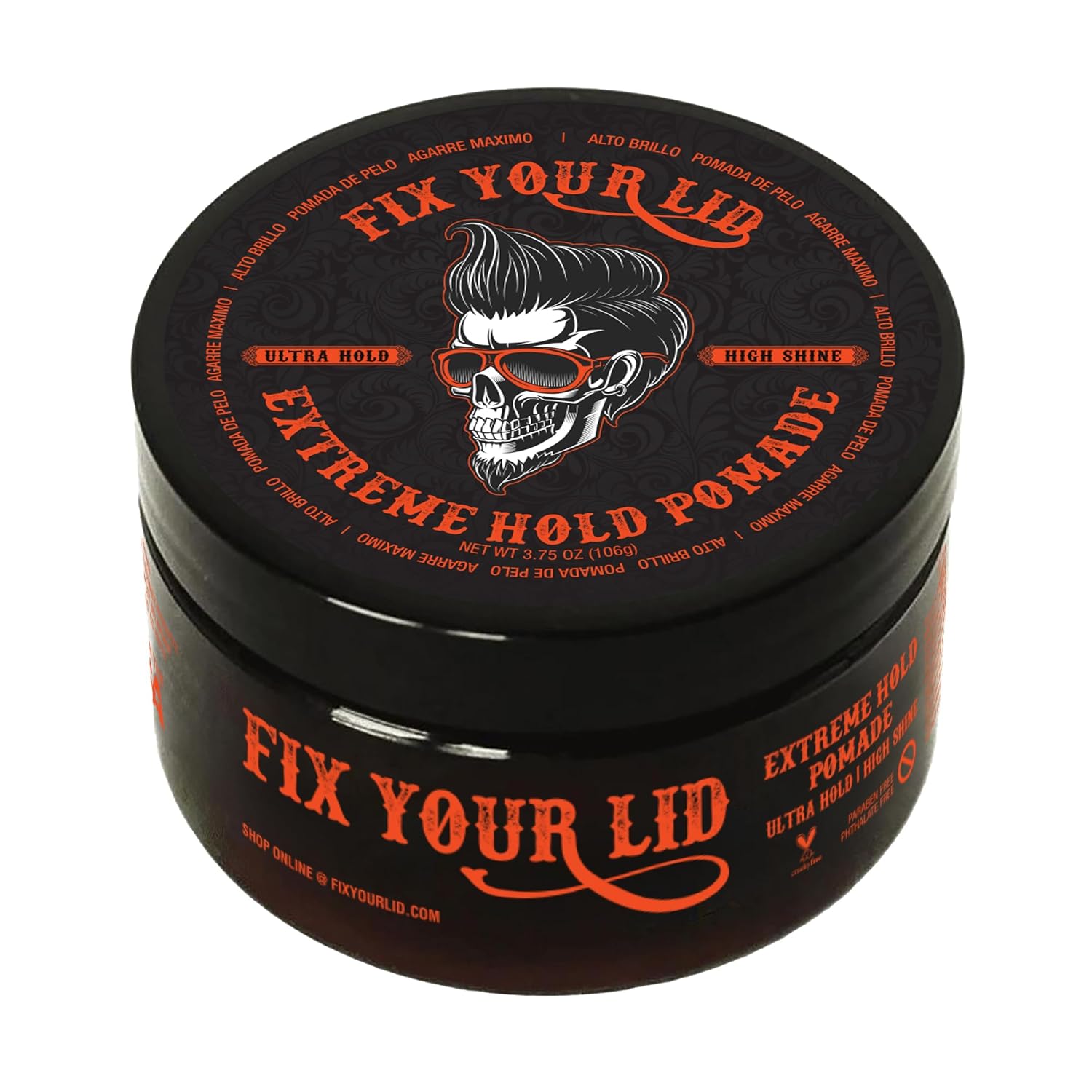 Fix Your Lid Extreme Hold Hair Pomade for Men, High Shine, 3.75 oz