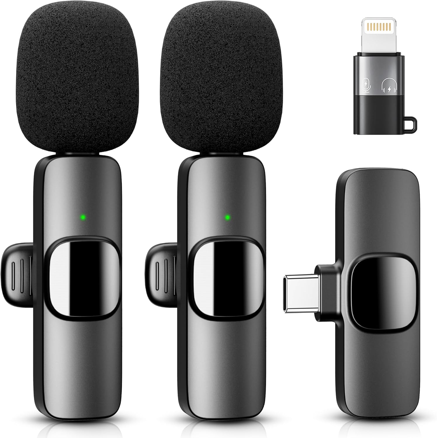 YRF Wireless Lavalier Microphone for iPhone - iPad, Android Phone, Mini Lapel Mic with Noise Reduction and Crystal Sound for Video Recording, Vlogging, TikTok, YouTube