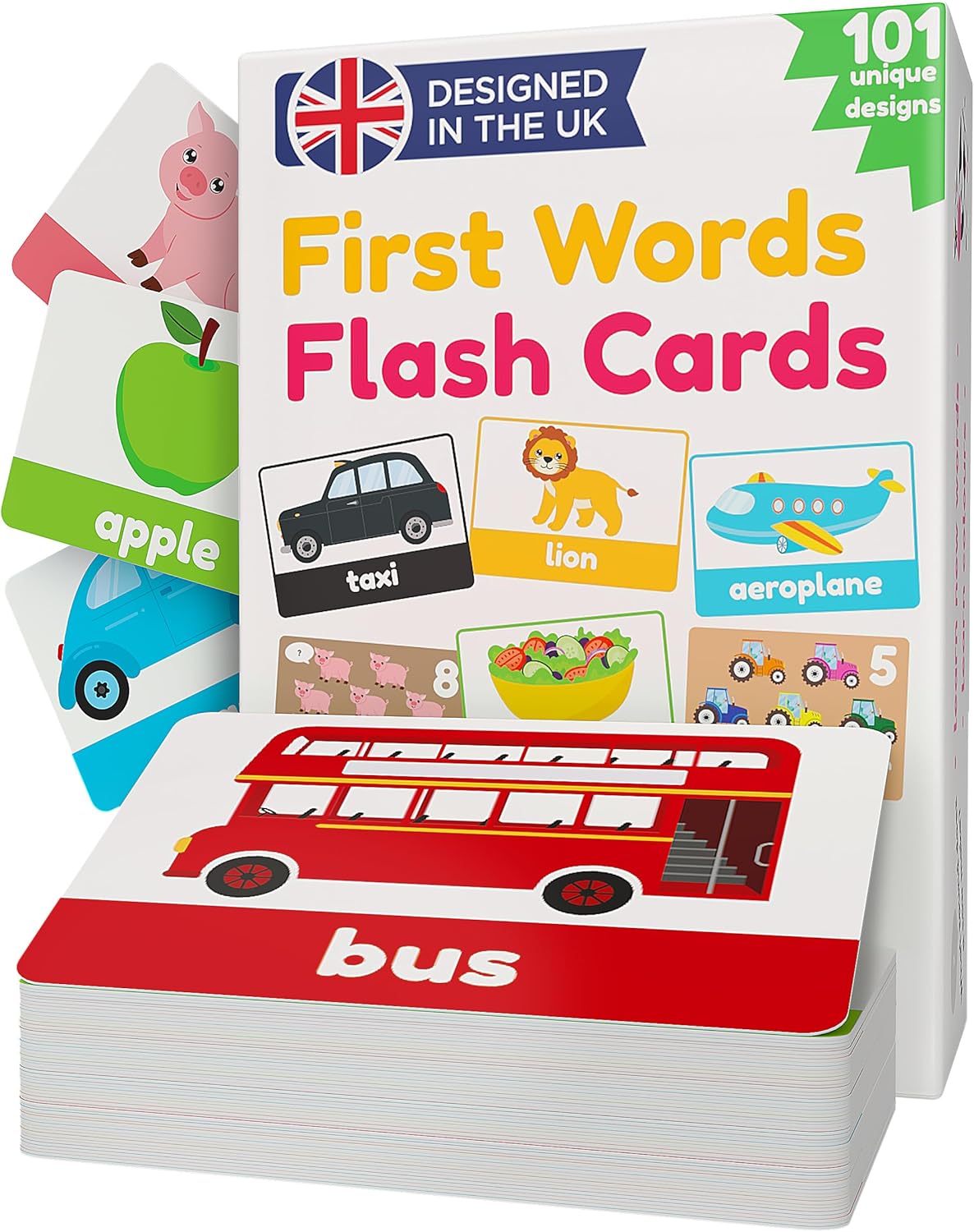 Flash Cards For Toddlers Age 1 2 3 | First Words Flash Cards for Kids | Toddler Baby Flashcards | 101 Unique Toddler Learning Cards | From 12 months | Language & Speech Development Toys