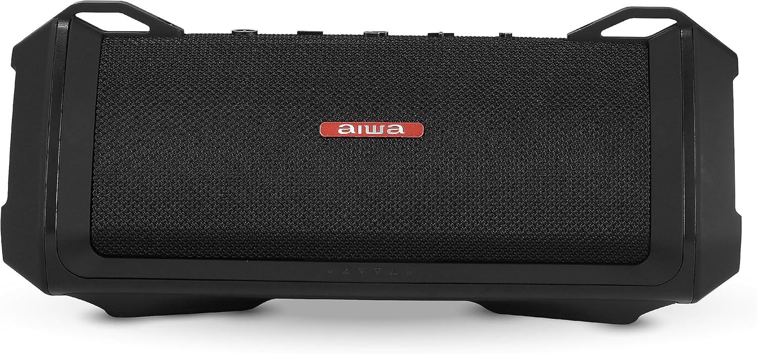 Aiwa Exos-3 Waterproof Bluetooth Speaker, 60W Peak Power, 20-Hour Playtime, Stereo Sound, USB-C Charging, IPX7 Waterproof, Wireless Pairing, Perfect for Outdoor Adventures