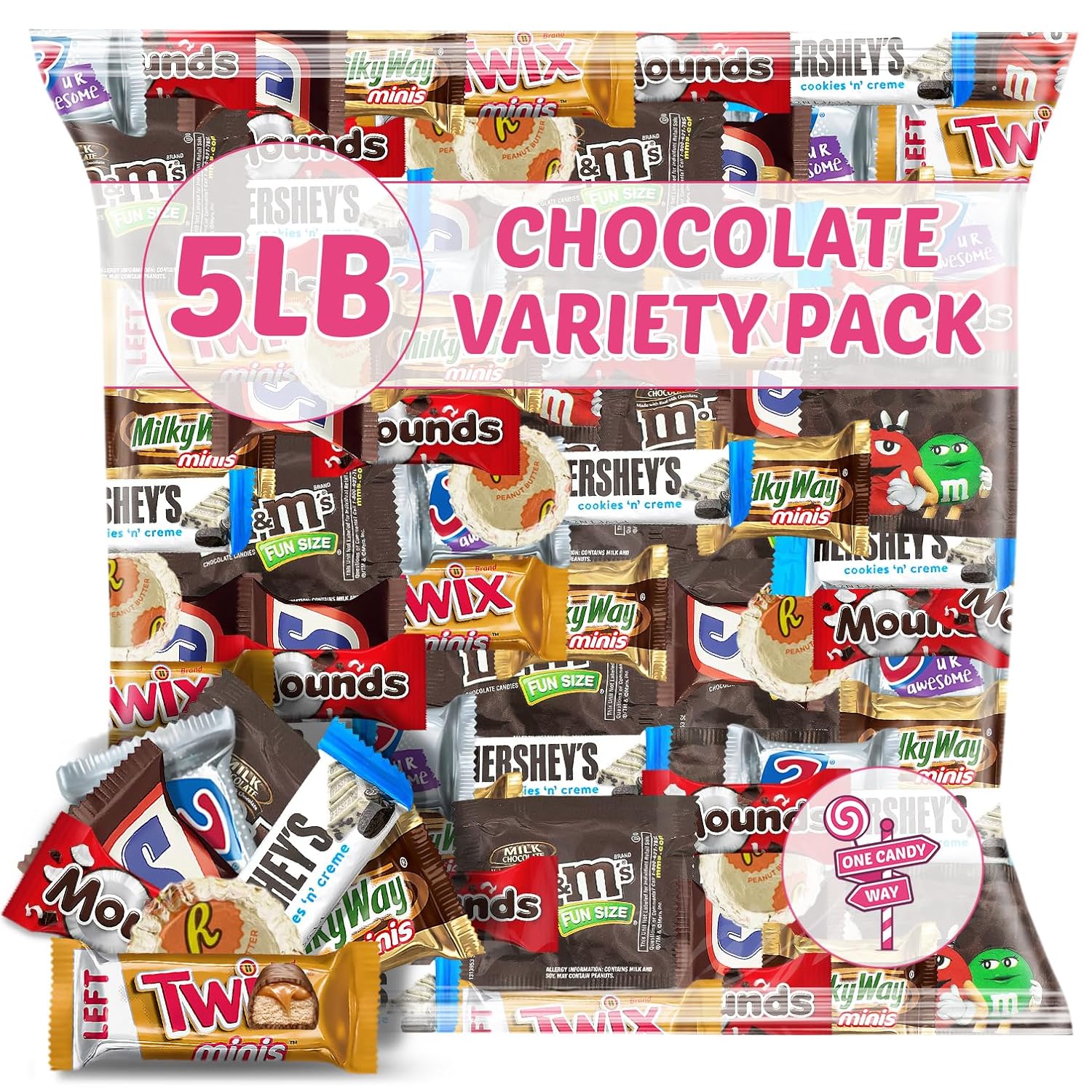 Deluxe Chocolate Lovers Variety - 5 LB Bulk Pack - Milk and Dark Chocolate, Peanut Butter Cups, Coconut Bars, Cookies and Cream, & Wafer Bites - Party Candy, Office Snacks, Gifting & Everyday Cravings
