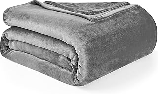 Hansleep Fleece Blanket Twin Size Grey, Soft Cozy Twin Blanket, Fuzzy Flannel Lightweight Blanket for Bed, Sofa, Couch, Travel, Camping, 60 x 80 Inches