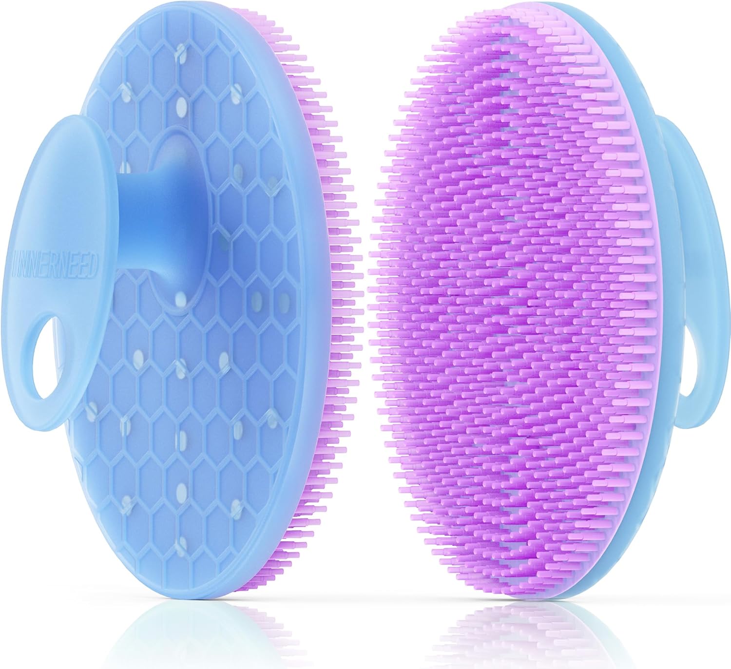 INNERNEED Magnetic Silicone Body Scrubber for Shower – Soft, Hygienic Exfoliating Body Brush with Magnetic Core for Daily Cleansing, Circulation & Skin Vitality (Purple)