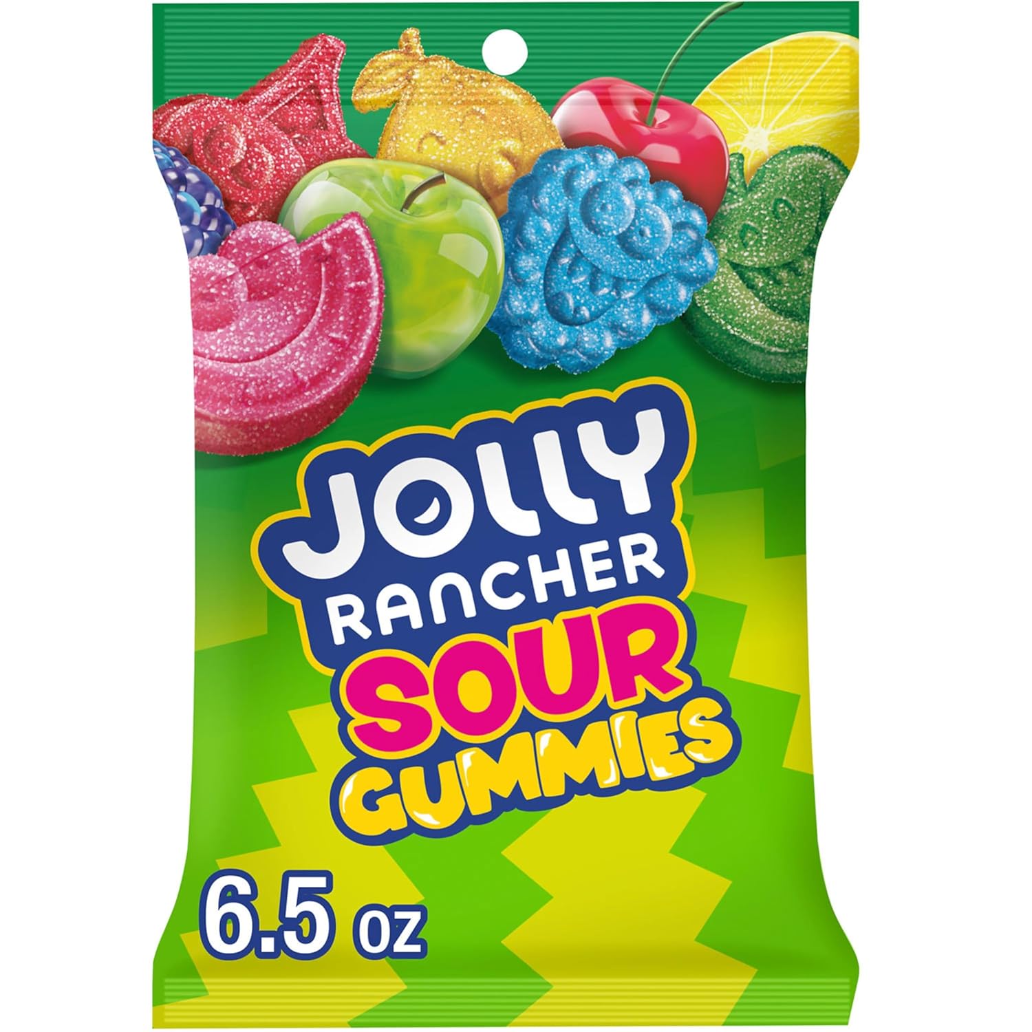 JOLLY RANCHER Sour Gummies Assorted Fruit Flavored Candy Bag, 6.5 oz