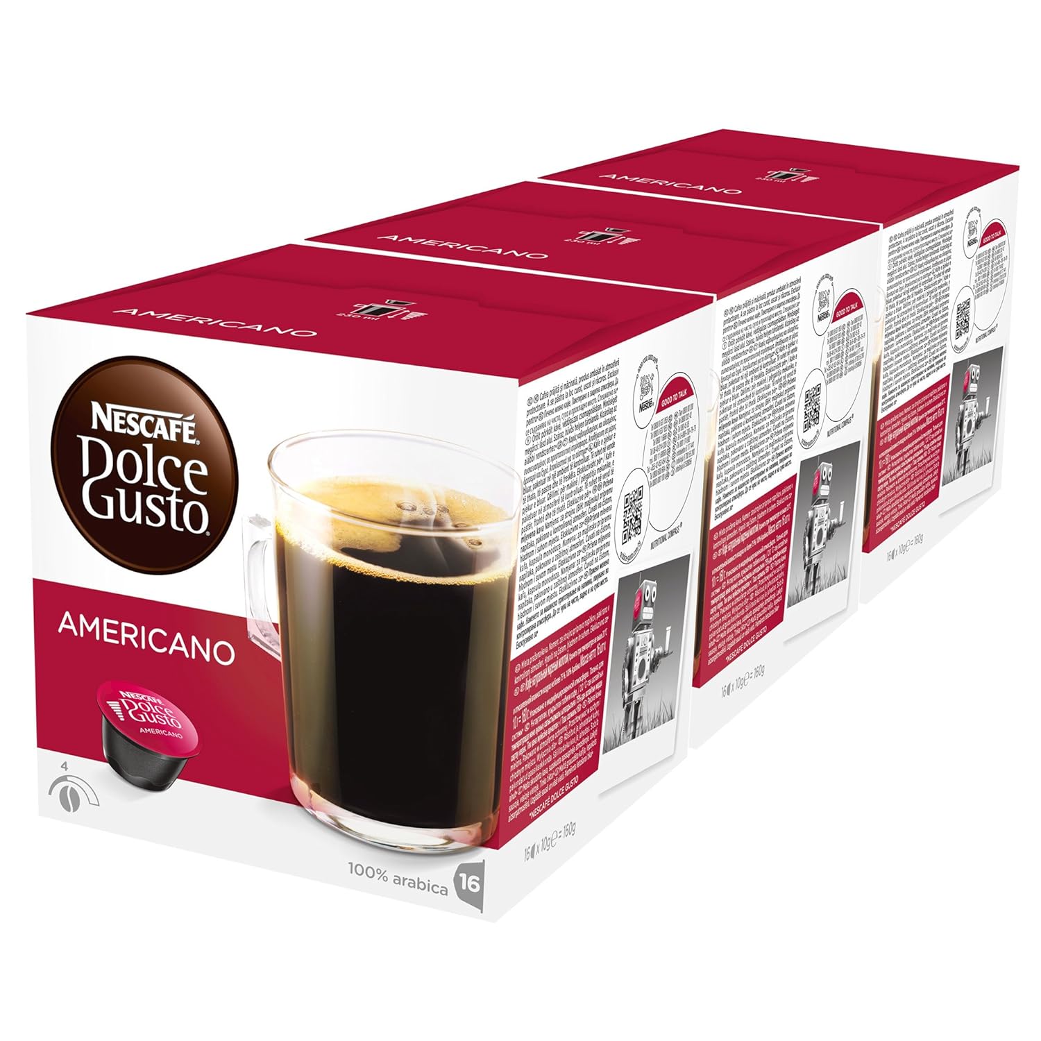 Nescaf? Dolce Gusto Caff? Americano 16 Capsules (Pack of 3, 24 Coffee pods,Total 48 Capsules, 24 Servings)