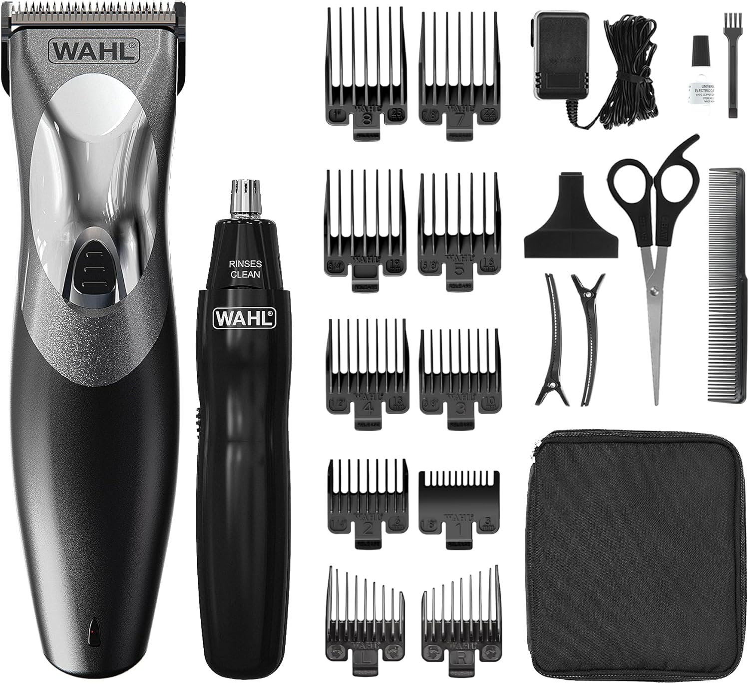 Wahl Clip N Rinse Hair Clipper for Men, Gifts for Him, Head Shaver, Men's Hair Clippers, Nose Trimmers for Men, Cordless Clippers, Washable Head, DIY Haircuts, Easy Home Haircutting
