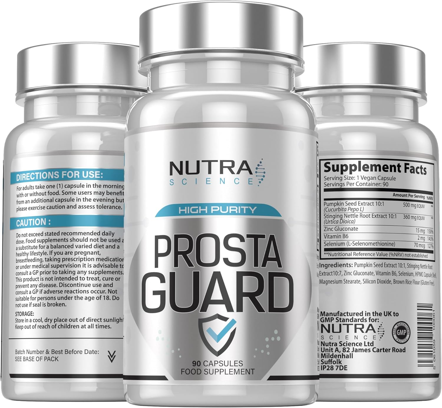 Prosta Guard – Prostate Supplements for Men, Advanced Prostate Support Complex with Stinging Nettle Root, Pumpkin Seed | 90 Vegan Capsules
