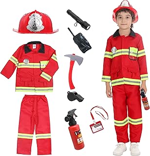 Fireman Costume For Kids Fire Chief Cosplay Role Play Toys