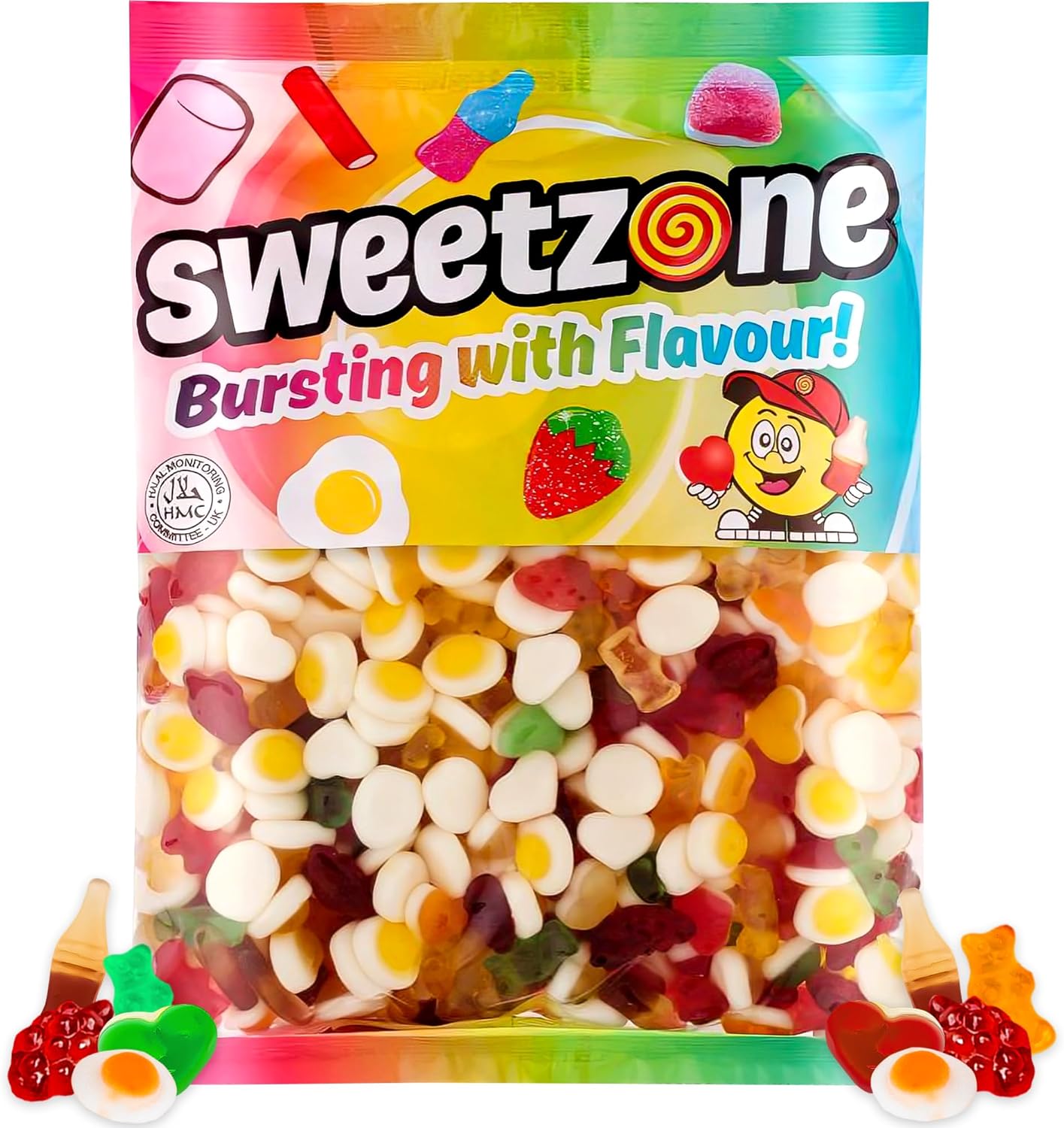 Sweetzone Party Mix 1kg Gummy Sweets - Delightful Assortment of Chewy Sweets and Jelly Sweets Bulk Pack for Festive Gatherings - Delicious Party Sweets - Delightful Halal Sweets Snack for Everyone