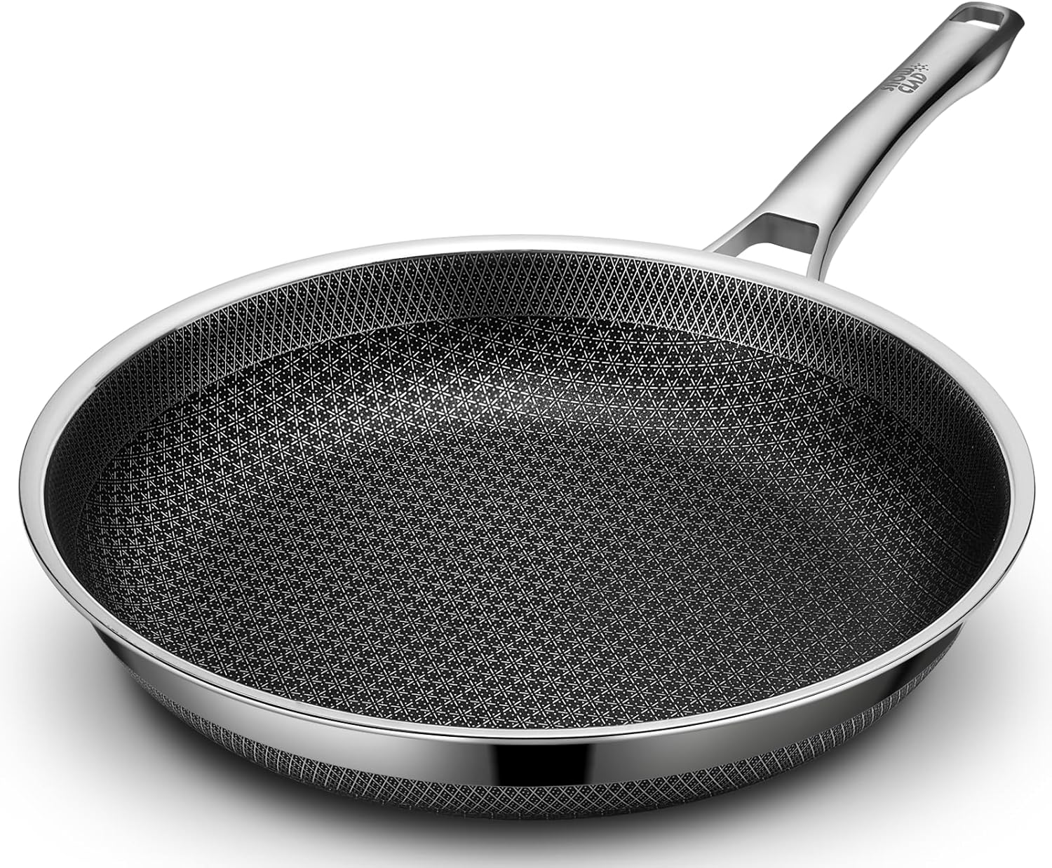 Frying Pan, 10 Inch Hybrid Non Stick Stainless Steel Skillets, Dishwasher Induction Oven Broiler Safe, Non Toxic Chef's Pan, PFOA Free Cookware