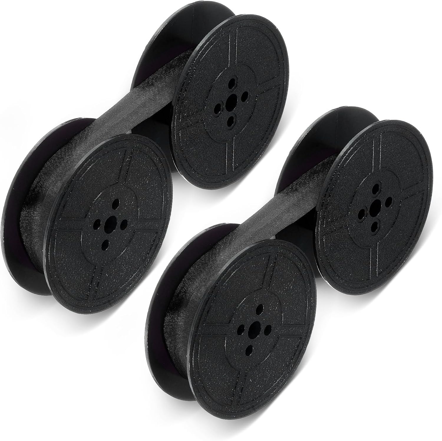 Prasacco 2 Pairs Universal Typewriter Ribbon Black Manual Typewriter Ink Ribbon Twin Spool Replacement for Most Typewriters