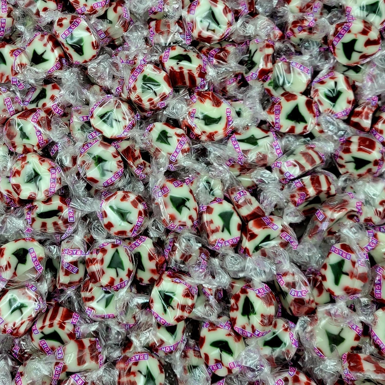 B.r.a.c.h.candy Peppermint Nougats Christmas 2 lb, Individually Wrapped Bulk Peppermint Candy, Nougat Christmas Bulk Holiday Candy