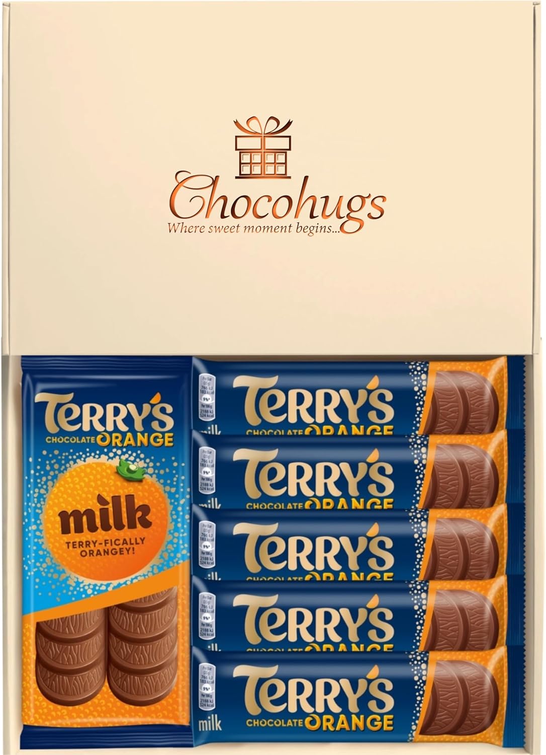 Chocohugs Terry’s Orange Chocolate Gift Hamper Box | Terry’s Orange Lover Selection Box of Chocolates | Letterbox Gift | Chocolate Assortments | Sweet Treat Box | Happy day, Surprises, Celebration