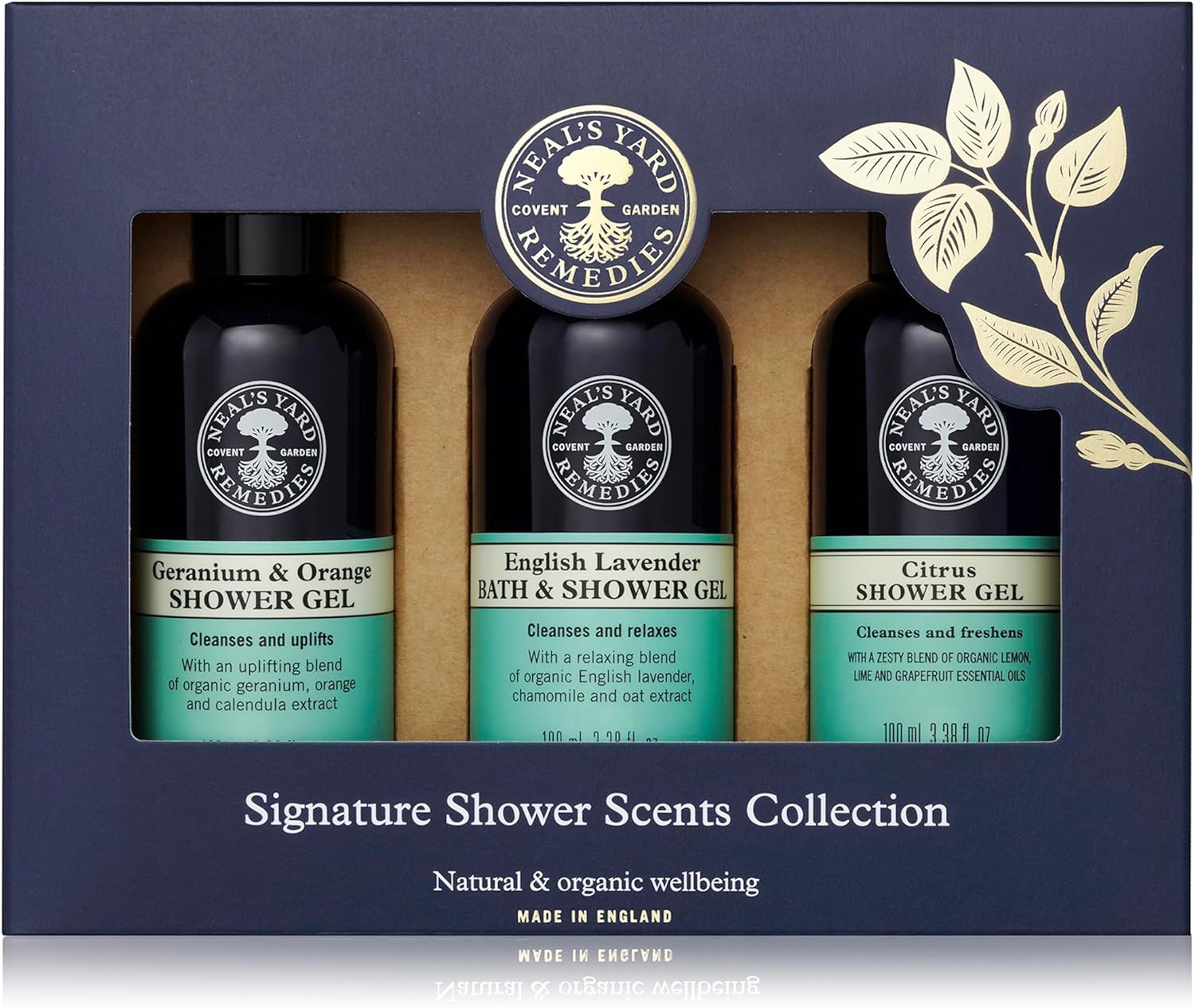 Neal's Yard Remedies Reviving Shower Scents Collection, Gift Set Of Body Wash With Essential Oils, Vegan & Cruelty-Free, Pack of 3