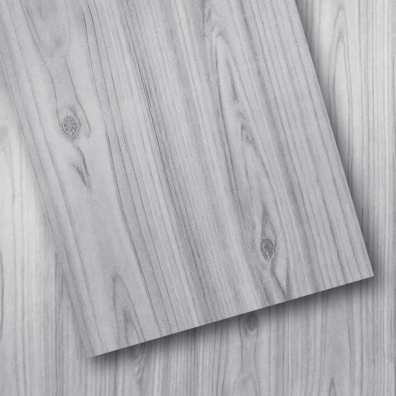 18 Sq. Ft Floor Tiles Peel and Stick Vinyl Floor 36 x 6 inch Luxury Self Adhesive Waterproof Flooring Planks DIY for Kitchen, Living Room, Shops, RV, Wood Look Plank, 12-Pack, Nature Gray