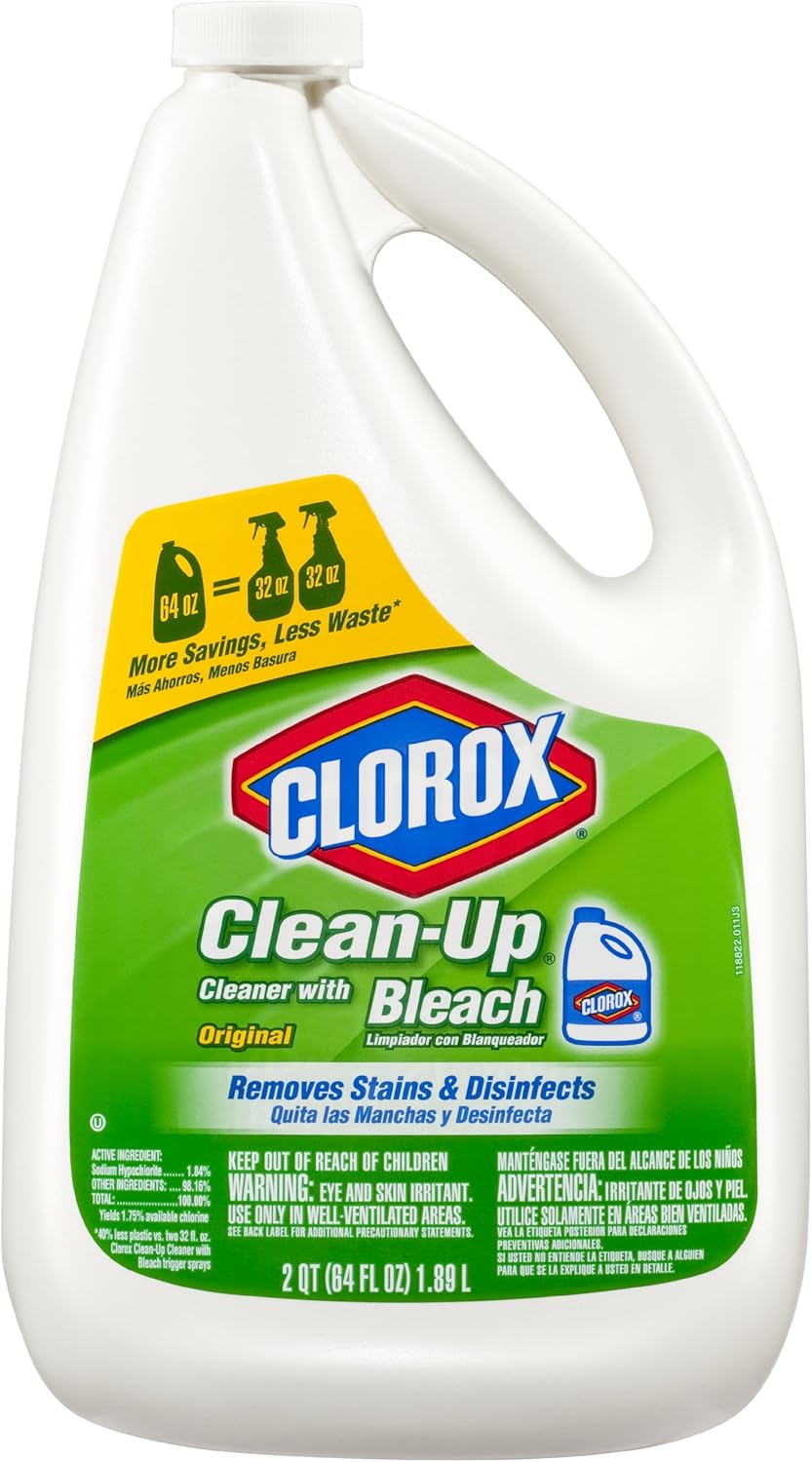 Clorox Clean-Up All Purpose Cleaner with Bleach Original, Household Essentials, 64 Ounce Refill Bottle (Package May Vary)